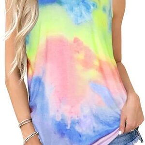 Amazon Women's Multicolor Tie-Dye Tank Top